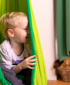 Green Organic Cotton Kids Hanging Nest with Suspension
