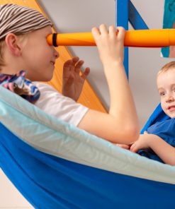 Blue Organic Cotton Kids Hammock with Suspension