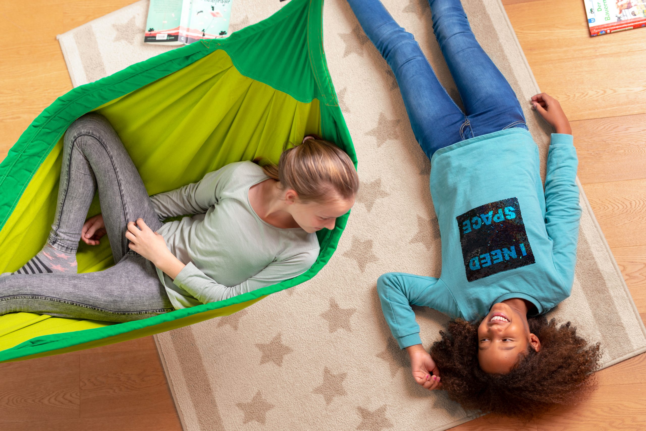 Green Organic Cotton Kids Hammock with Suspension Outer Banks Hammocks