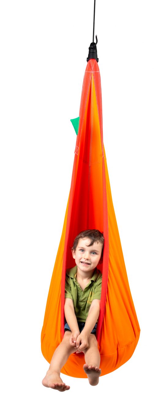 Orange Organic Cotton Kids Hanging Nest with Suspension