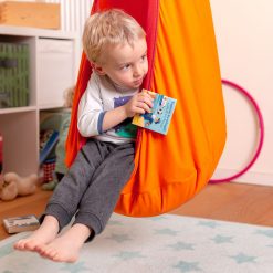 Alternative view of Orange Organic Cotton Kids Hanging Nest with Suspension