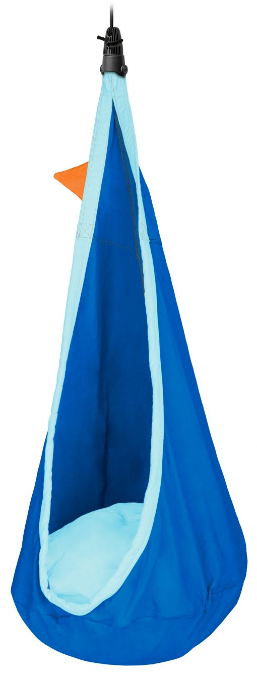Blue Organic Cotton Kids Hanging Nest with Suspension - Image 3