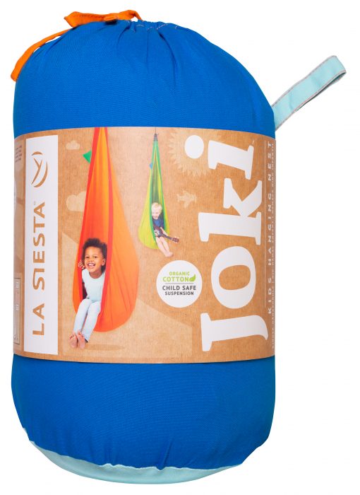 Blue Organic Cotton Kids Hanging Nest with Suspension - Image 5