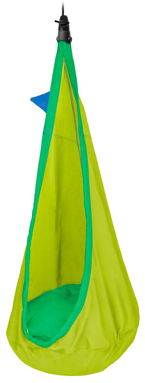 Green Organic Cotton Kids Hanging Nest with Suspension - Image 5