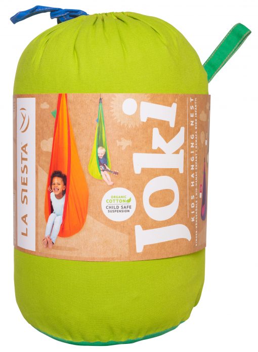 Green Organic Cotton Kids Hanging Nest with Suspension - Image 3