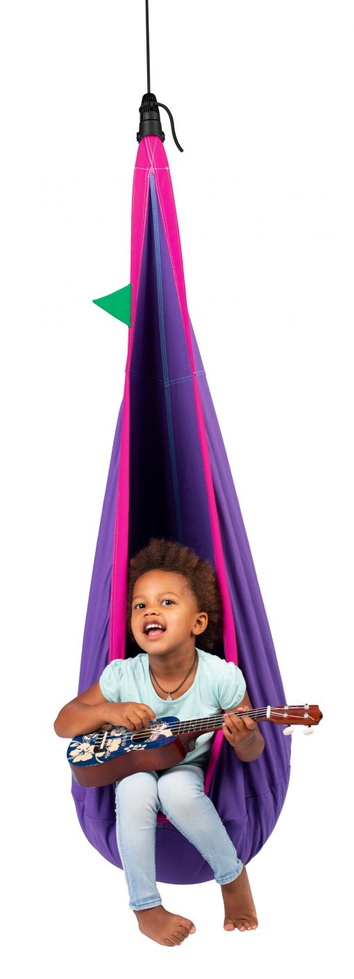 Purple Organic Cotton Kids Hanging Nest with Suspension - Image 2