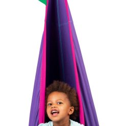 Alternative view of Purple Organic Cotton Kids Hanging Nest with Suspension