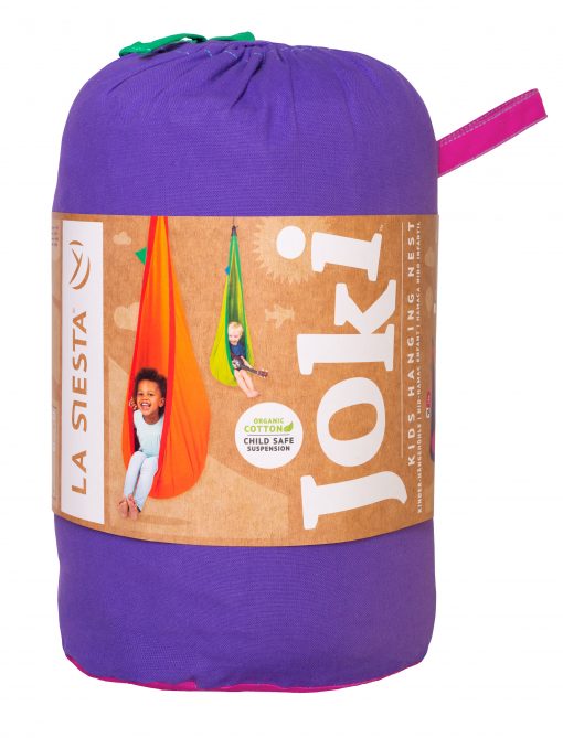 Purple Organic Cotton Kids Hanging Nest with Suspension - Image 4