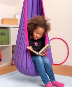 Purple Organic Cotton Kids Hanging Nest with Suspension