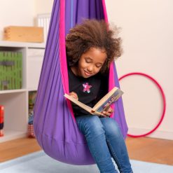 Purple Organic Cotton Kids Hanging Nest with Suspension