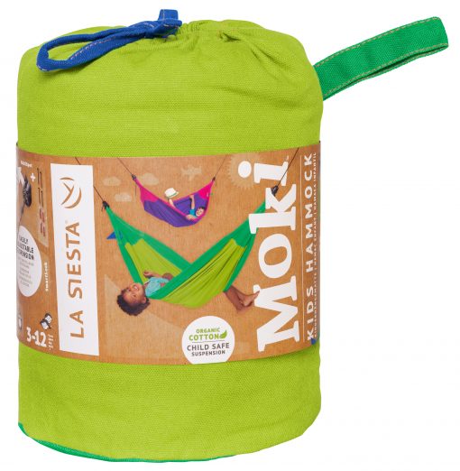 Green Organic Cotton Kids Hammock with Suspension - Image 4