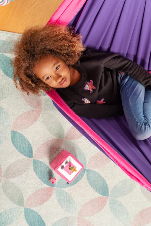 Purple Organic Cotton Kids Hammock with Suspension